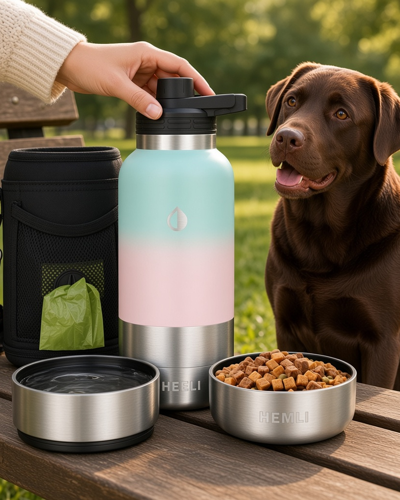 HEMLI 32 oz. Dual Dog Travel Bottle