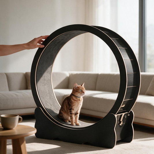 DWVO Cat Wheel Exerciser for Indoor 43.3 inch Large Cat Exercise Wheel for Running Silent Cat Treadmill for with Safety Lock for Kittys Weight Loss Fitness and Health