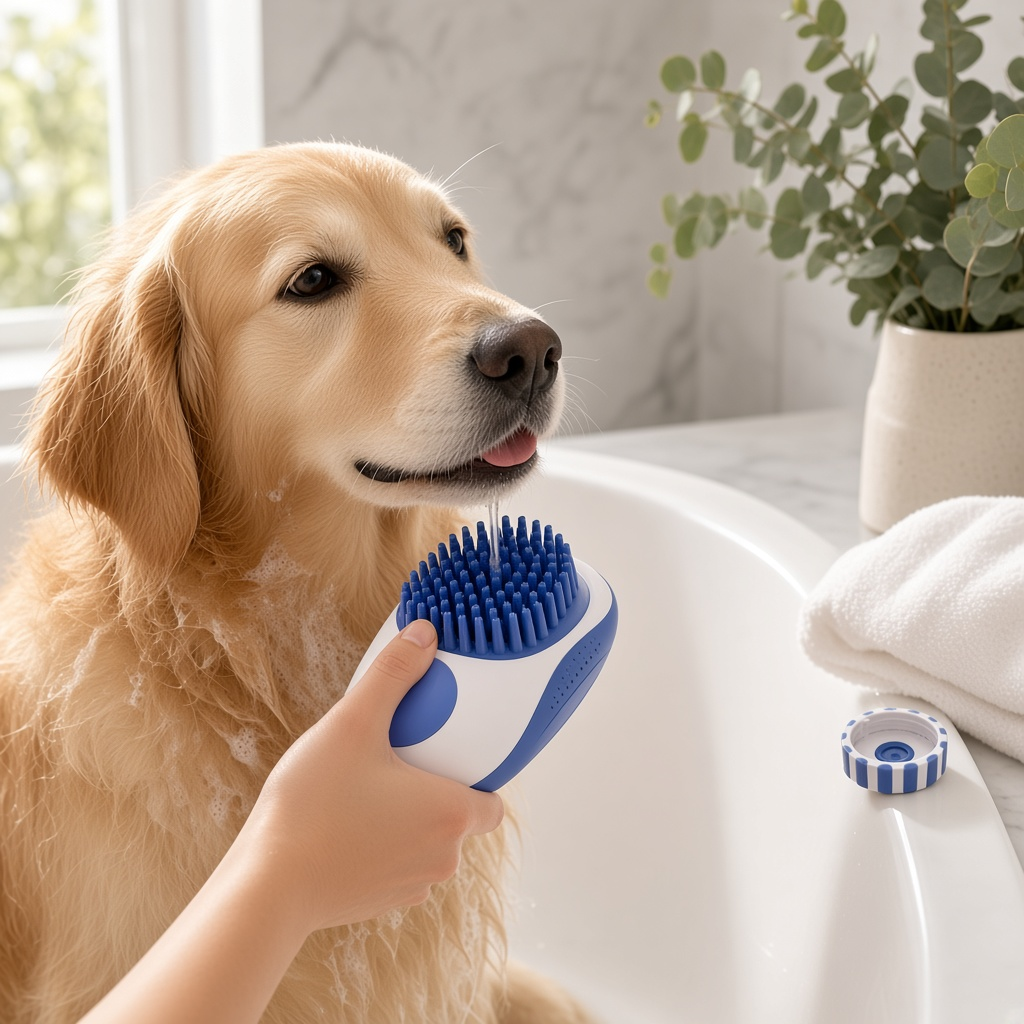 Silicone Bath Brush and Massage Comb for Pets
