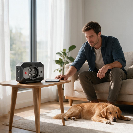 PetChums Ultrasonic Anti Barking Device - Automatic Dog Bark Stopper & Buster | Include Remote Control | Safe Stop Bad Behavior | 49 ft Distance Rechargeable | Indoor and Outdoor Use