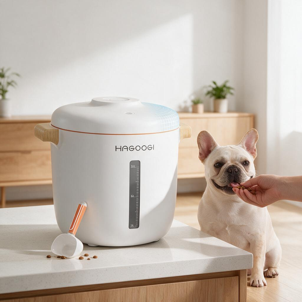 HAGOOGI Airtight Dog Food Storage Container Automatic Vacuum Food Container for Dog Cat Bird and Other Pet Food Storage Up to 20lbs Keep Fresh for 2 Months Rechargeable Lower Noise Good Decor