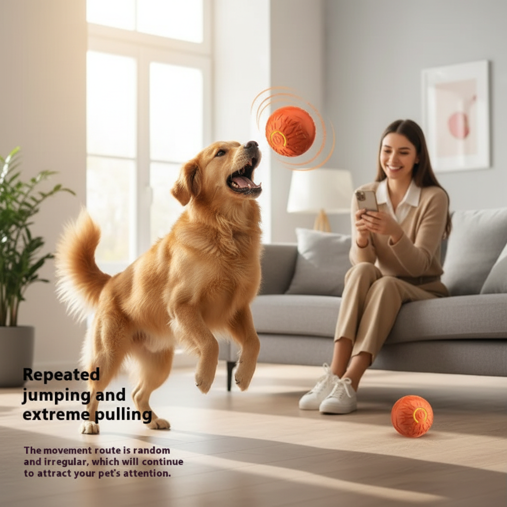 Pets Electric Jumping Ball Automatic Dog-teasing Luminous Pet Products Pets Dogs Training Products Ball Toys For Dogs Resistance