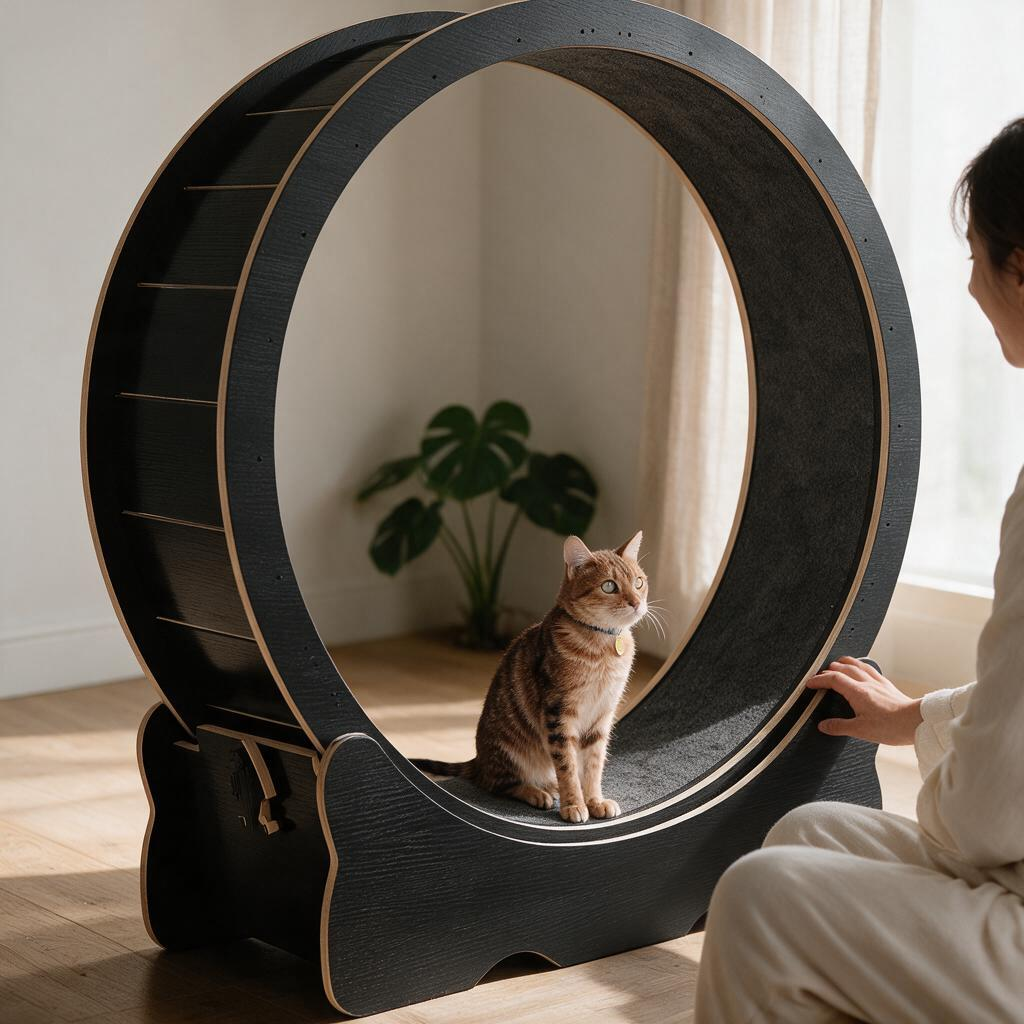 DWVO Cat Wheel Exerciser for Indoor 43.3 inch Large Cat Exercise Wheel for Running Silent Cat Treadmill for with Safety Lock for Kittys Weight Loss Fitness and Health