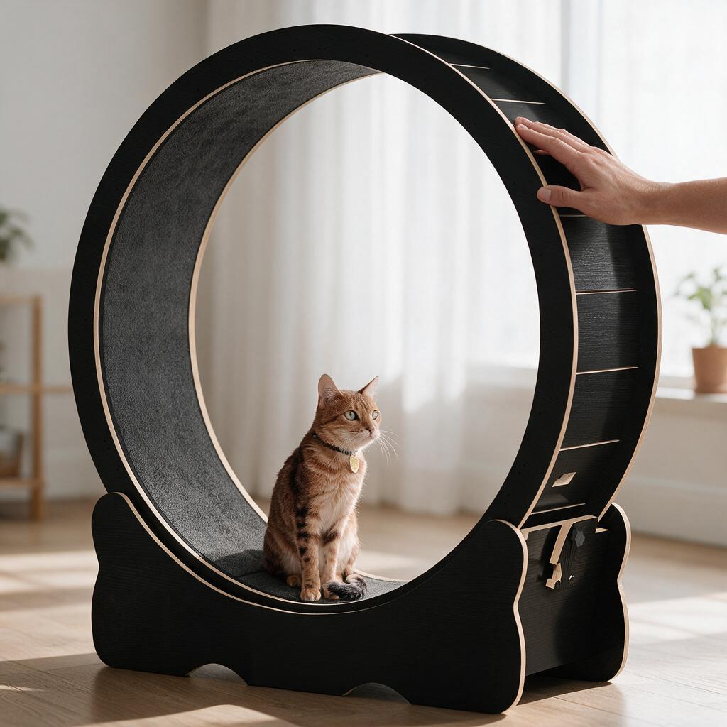 DWVO Cat Wheel Exerciser for Indoor 43.3 inch Large Cat Exercise Wheel for Running Silent Cat Treadmill for with Safety Lock for Kittys Weight Loss Fitness and Health