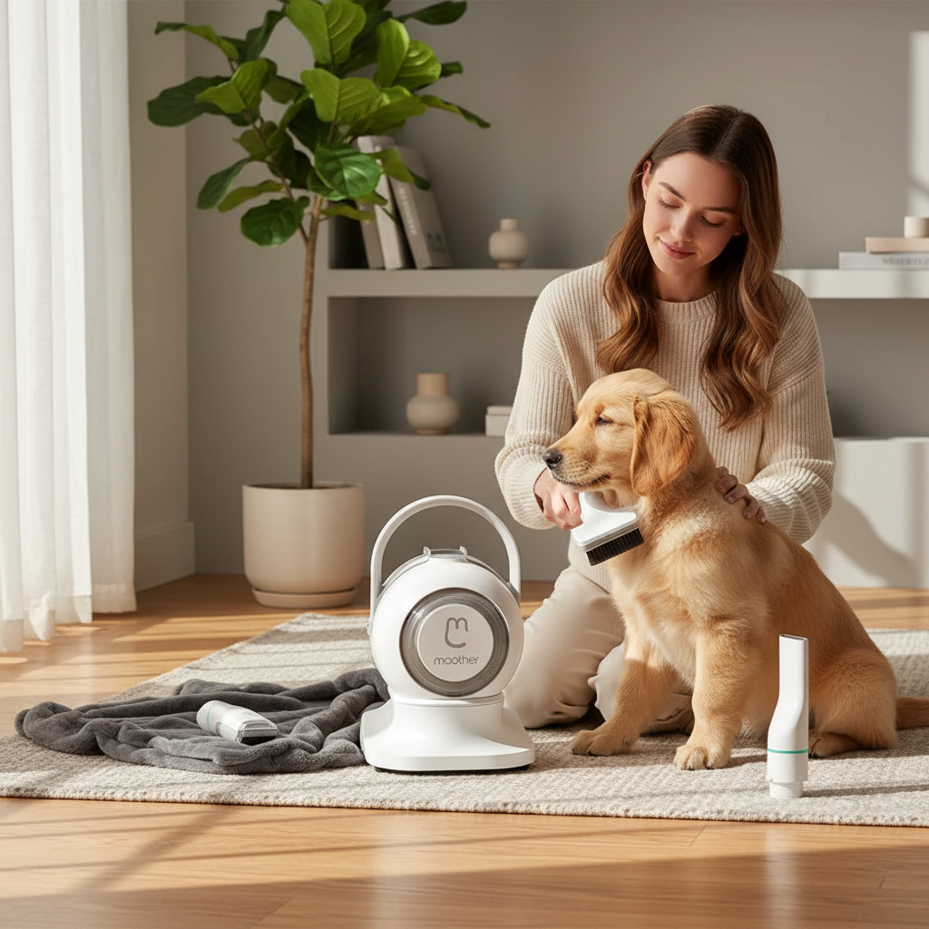 Smart Grooming Tool with Hair Sucker for Pets