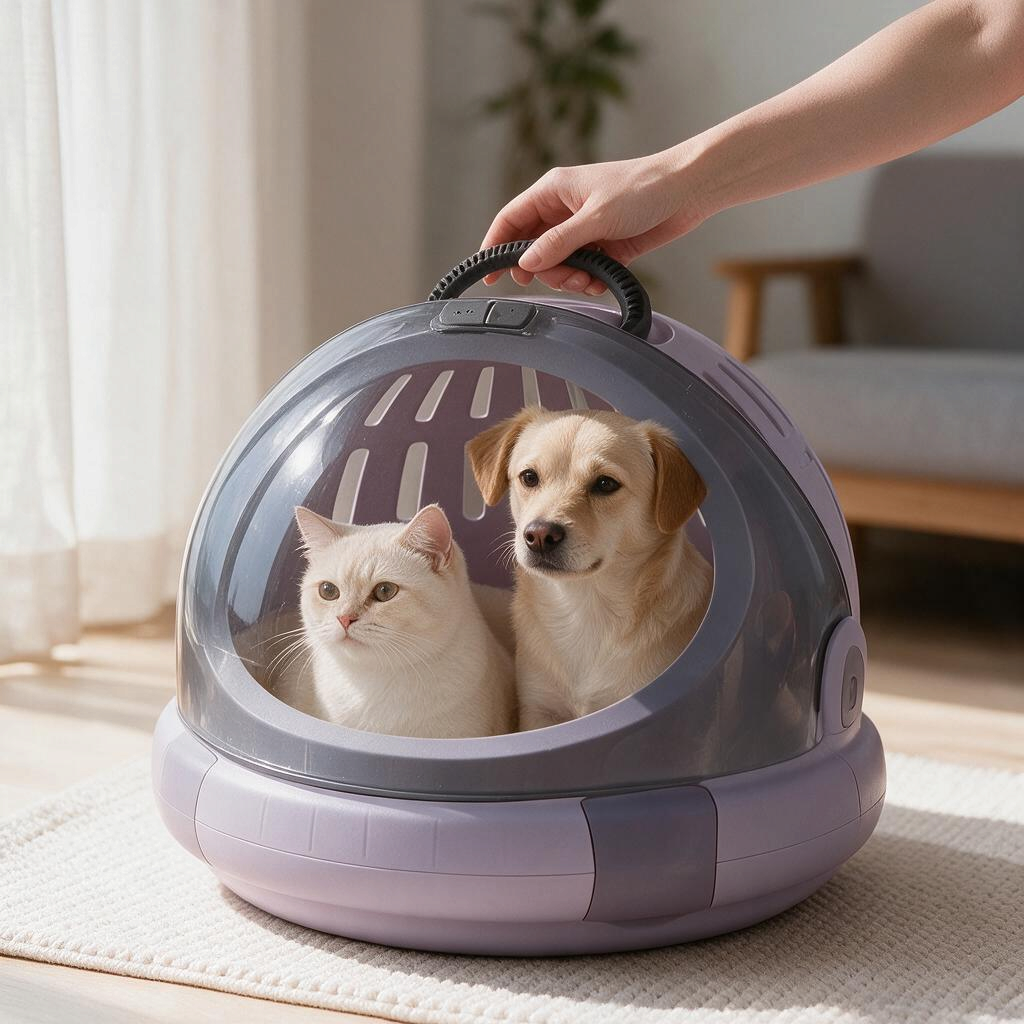 Richell Space Capsule Pet Carrier & Bed Travel Carrier for Small Dog and cat