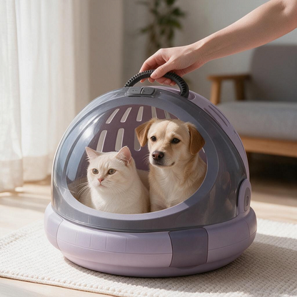 Richell Space Capsule Pet Carrier & Bed Travel Carrier for Small Dog and cat