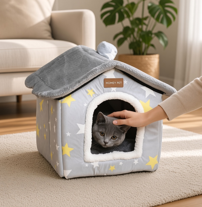 Warm Closed cat Kennel House for Pets