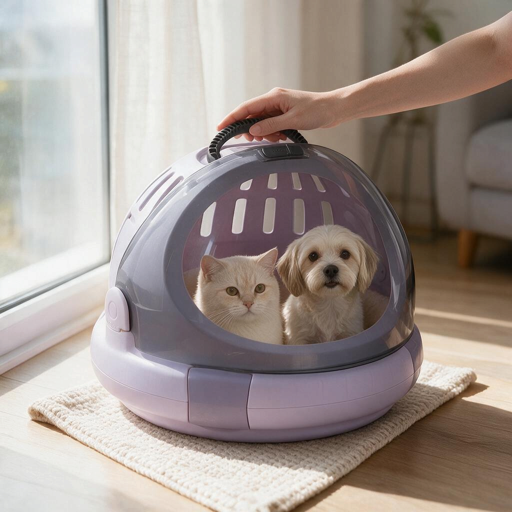 Richell Space Capsule Pet Carrier & Bed Travel Carrier for Small Dog and cat
