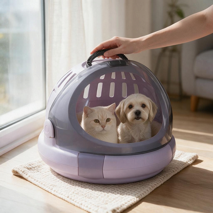 Richell Space Capsule Pet Carrier & Bed Travel Carrier for Small Dog and cat