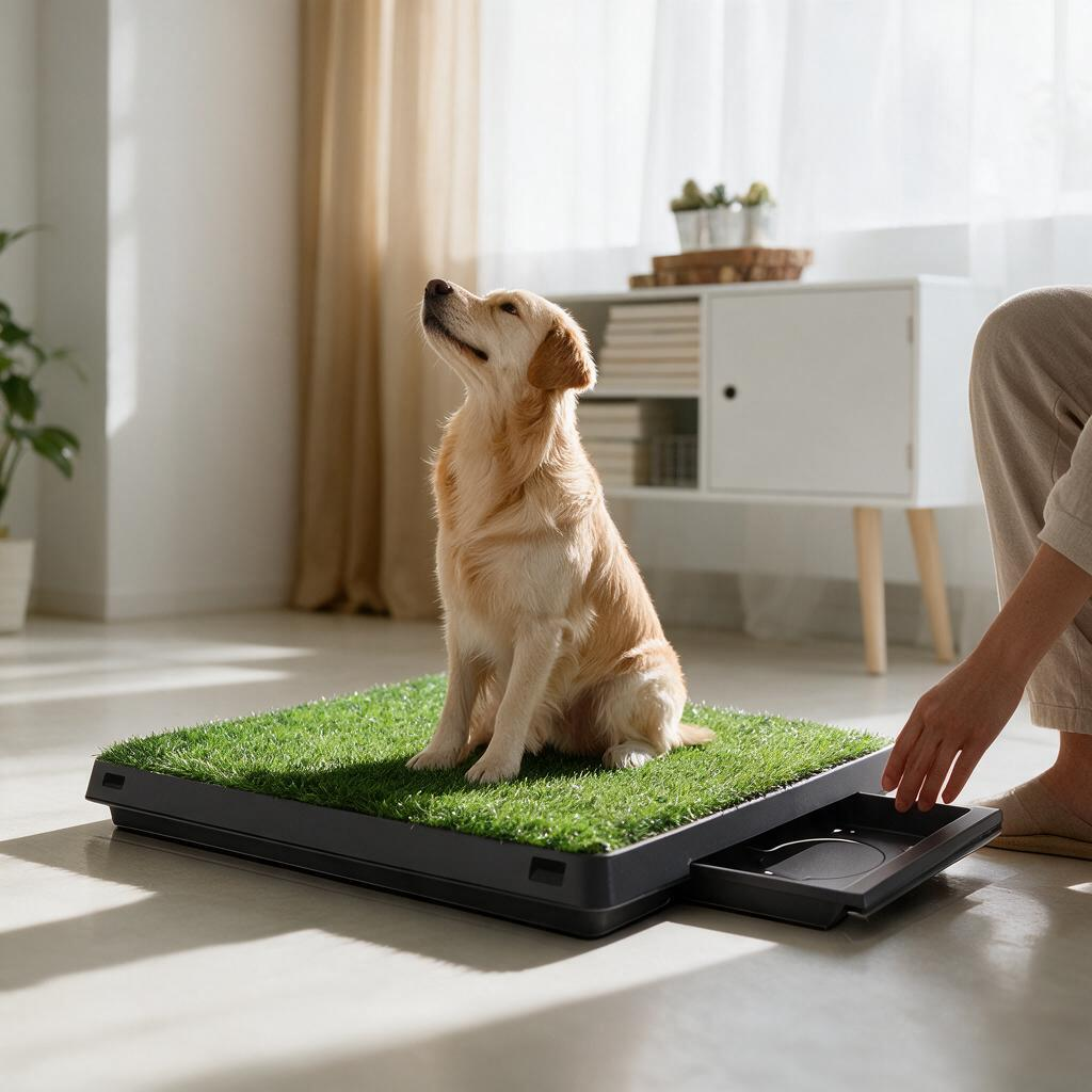 Dog Grass Pad with Tray 25" x 20" Dog Grass Potty Tray Indoor Dog Potty for Puppy Training Reusable Artificial Pee Grass Pad Tray for Dogs Outdoor Dog Toilet Pet Loo 3-Layer System