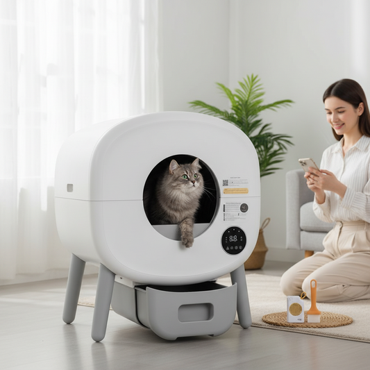 Fully Automatic Smart Cat Litter Box, Large Capacity Self-cleaning Cat Litter Box