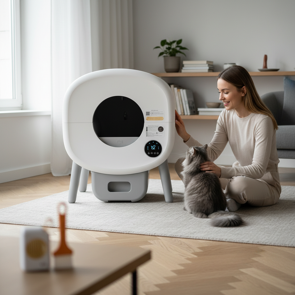 Fully Automatic Smart Cat Litter Box, Large Capacity Self-cleaning Cat Litter Box