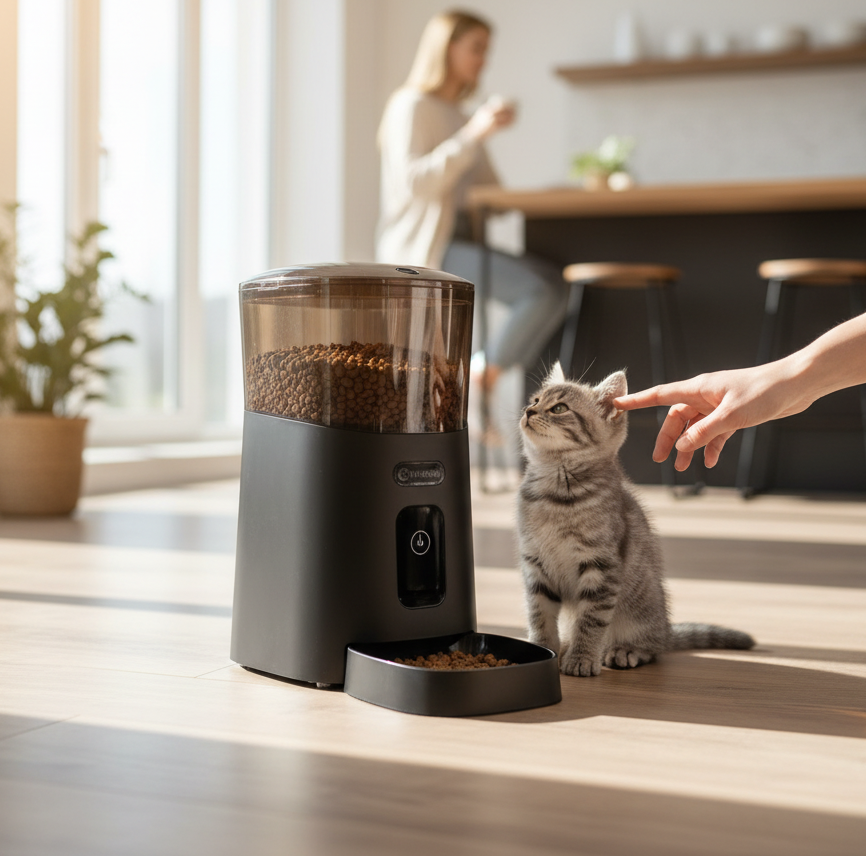 ROJECO Smart Automatic Cat Feeder with WiFi Control
