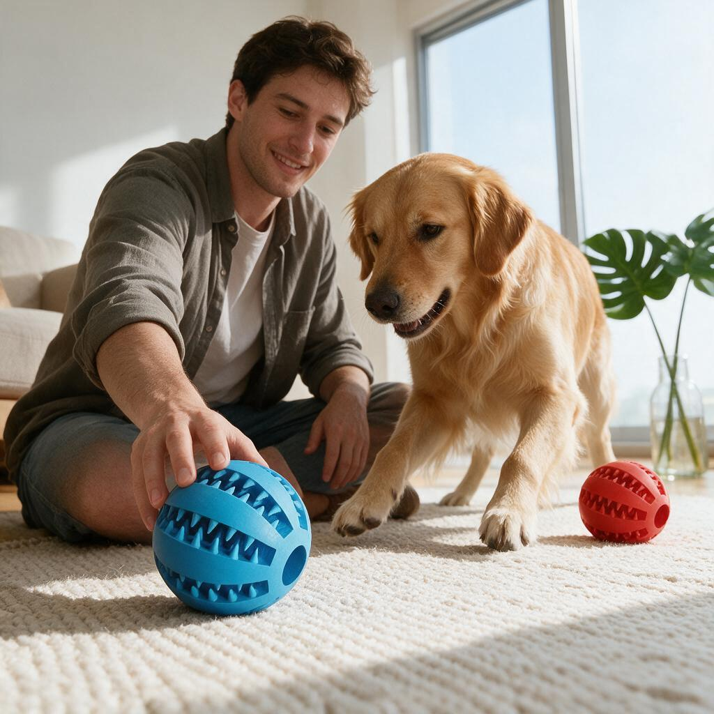 Feixun Dog Treat Toy Ball Dog Tooth Cleaning Toy Interactive Dog Toys 2.8" Pack of 2