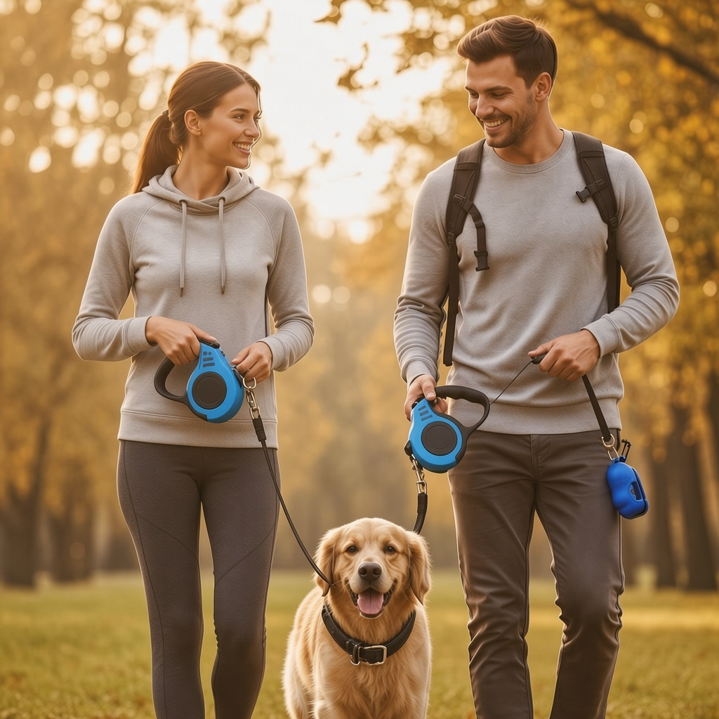 Automatic Retractable Dog Leash and Traction Rope Set