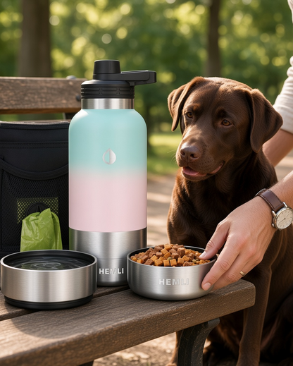 HEMLI 32 oz. Dual Dog Travel Bottle