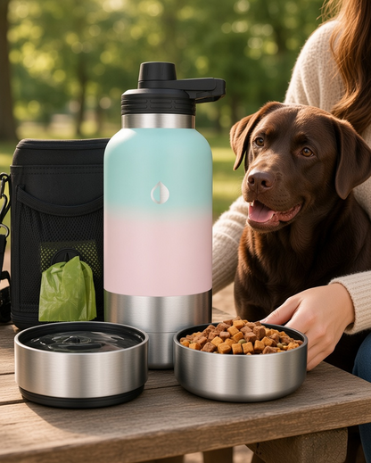 HEMLI 32 oz. Dual Dog Travel Bottle