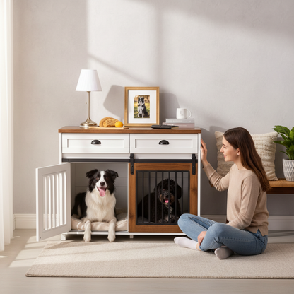 Wooden Pet Crate End Table Furniture