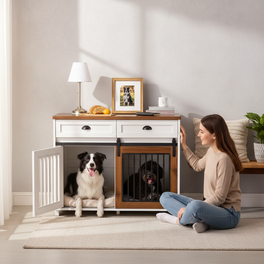 Wooden Pet Crate End Table Furniture