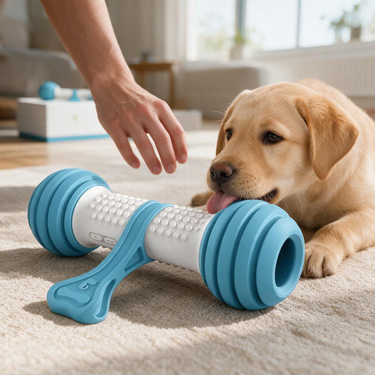 PETGEEK Interactive Dog Toys Motion Activated Automatic Dog Bone for Medium Large Dogs USB Rechargeable Electronic Dog Enrichment Toys Best Gift for Birthday Thanksgiving Christmas New Year