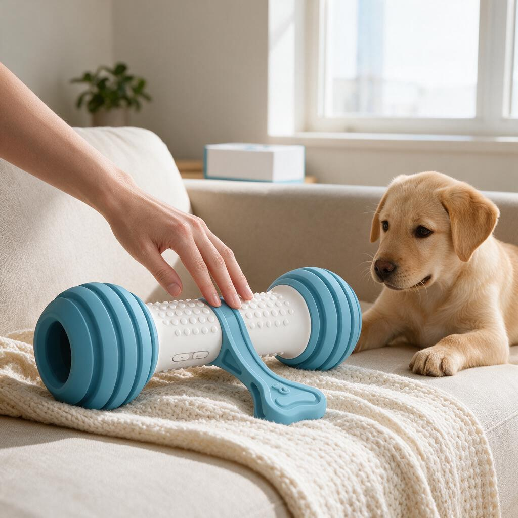 PETGEEK Interactive Dog Toys Motion Activated Automatic Dog Bone for Medium Large Dogs USB Rechargeable Electronic Dog Enrichment Toys Best Gift for Birthday Thanksgiving Christmas New Year