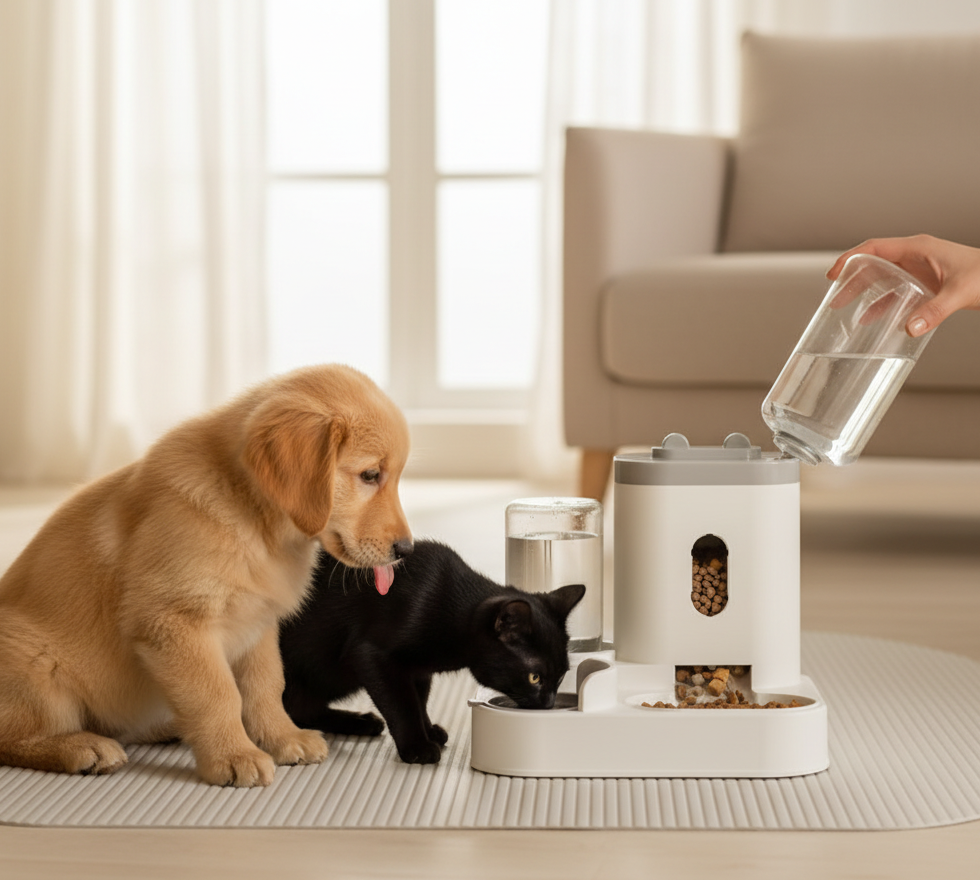 Automatic Pet Feeder Dog Basin Cat Bowl Supplies Water Dispenser