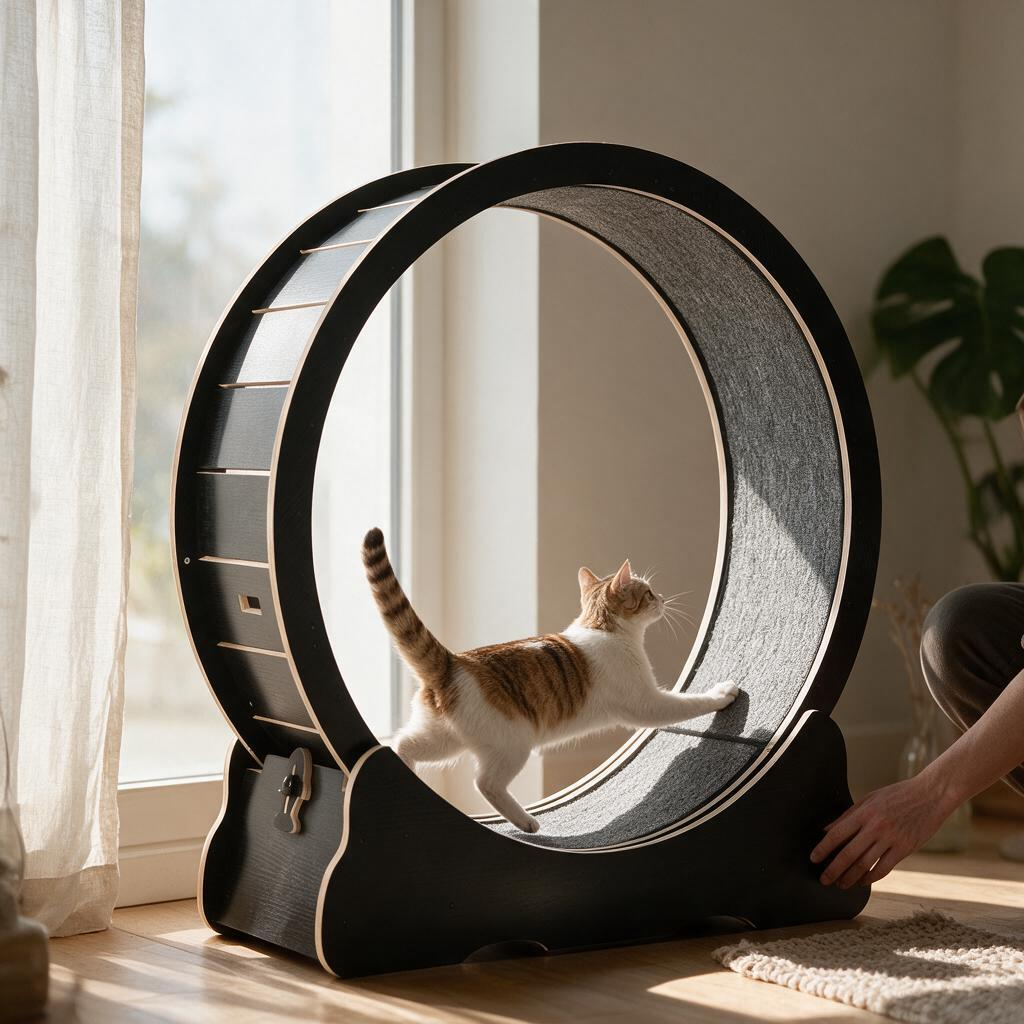 YITAHOME Cat Wheel Exerciser for Indoor 43.3 inch Large Cat Exercise Wheel for Running Silent Cat Treadmill for with Safety Lock for Kittys Weight Loss Fitness and Health