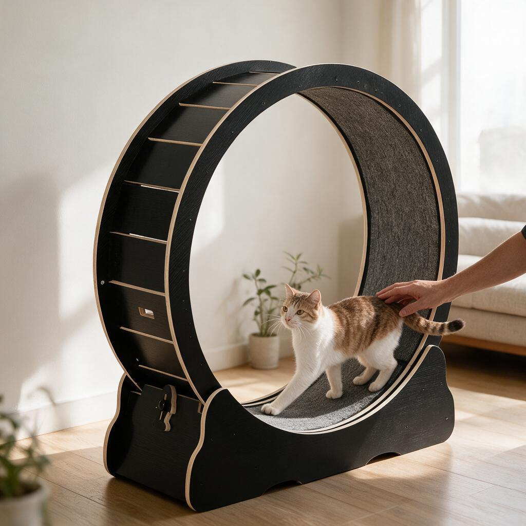 YITAHOME Cat Wheel Exerciser for Indoor 43.3 inch Large Cat Exercise Wheel for Running Silent Cat Treadmill for with Safety Lock for Kittys Weight Loss Fitness and Health