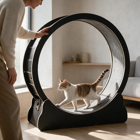 YITAHOME Cat Wheel Exerciser for Indoor 43.3 inch Large Cat Exercise Wheel for Running Silent Cat Treadmill for with Safety Lock for Kittys Weight Loss Fitness and Health
