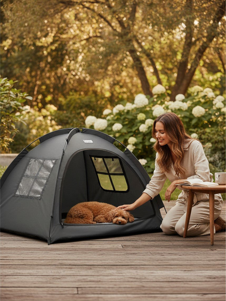 Cat Tent Outdoor House and Dog House Outdoor Cat and Dog Waterproof Tent House Outdoor Dog Bed Washable Indoor/Outdoor Cave Nest Bed Small Dog Tent for Cat Bunny (Gray Small)