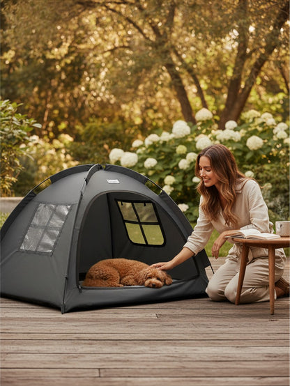 Cat Tent Outdoor House and Dog House Outdoor Cat and Dog Waterproof Tent House Outdoor Dog Bed Washable Indoor/Outdoor Cave Nest Bed Small Dog Tent for Cat Bunny (Gray Small)