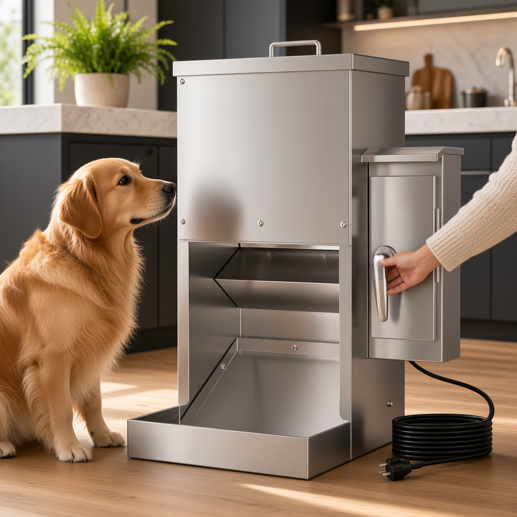 PiCOOP 16L Dog Automatic Feeder Large Capacity Stainless Steel with Timer Wall-Mountable Rodent-Proof Extra-Large Tray for Large Pet